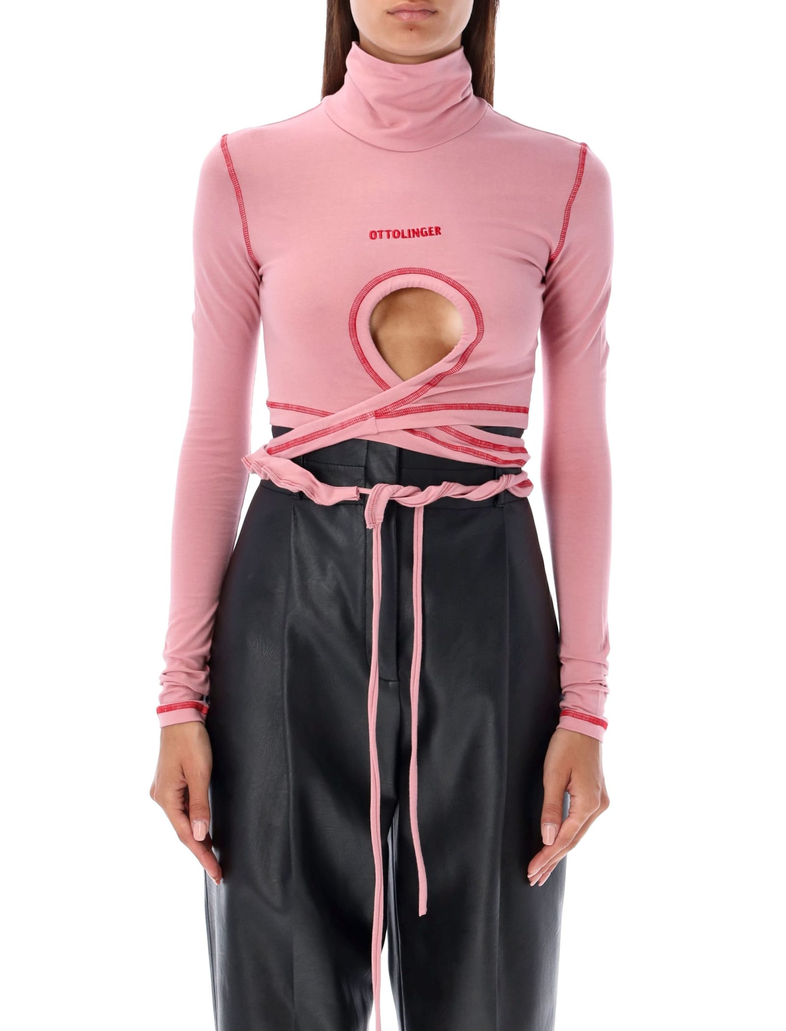Shop Ottolinger Otto Wrap Top In Pink