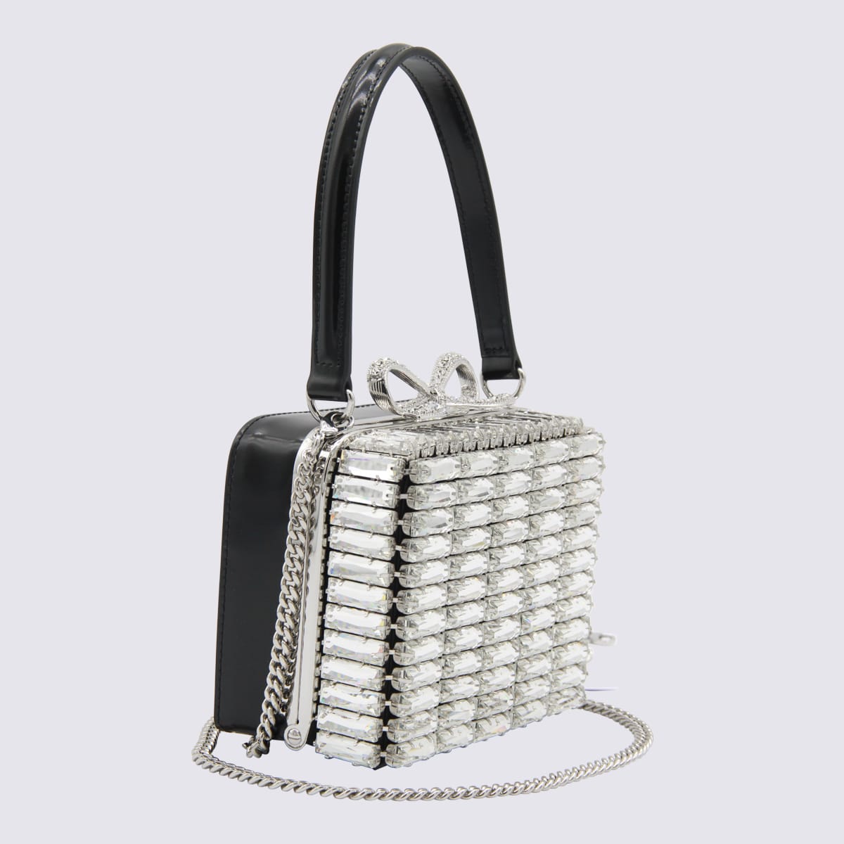 Self-portrait Silver Crystal Bag In Silver