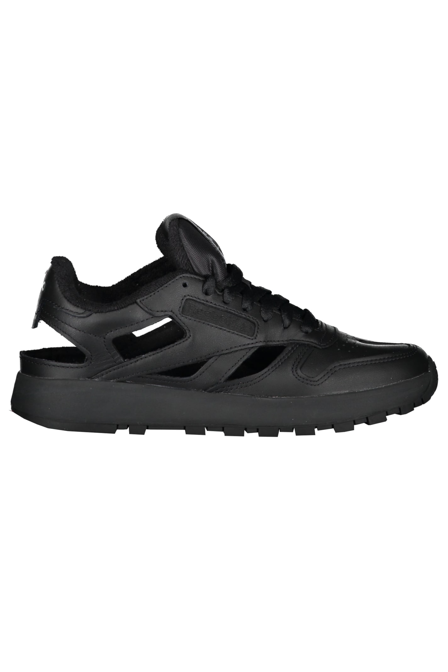 Maison Margiela Leather Low-top Sneakers In Black