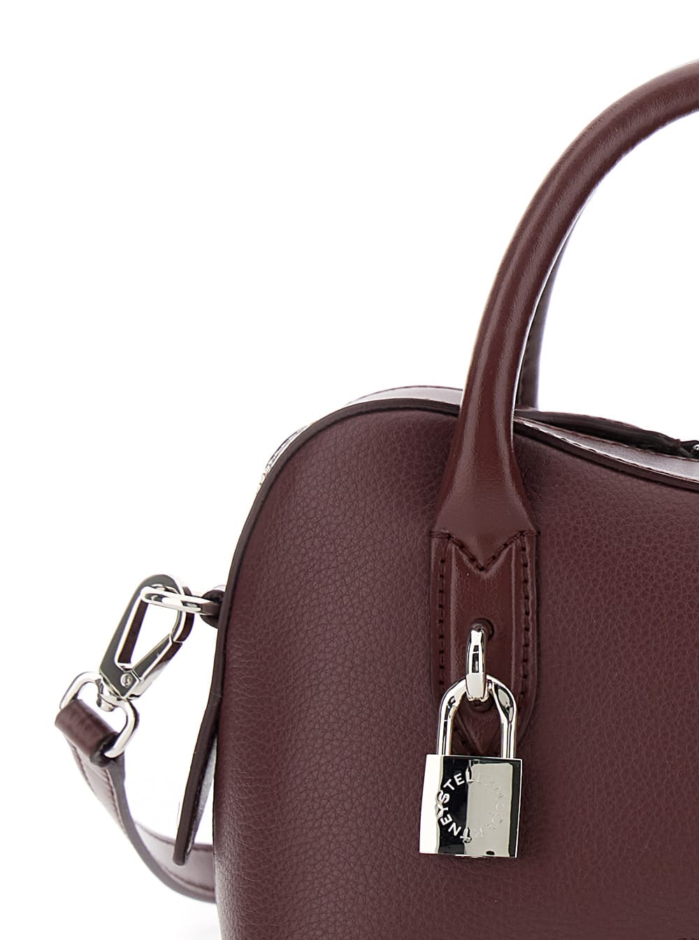 Stella Mccartney Ryder Bordeaux Handbag With Two Top Handles And Front Padlock Detail With Logo In Ecoleather Woman In Burgundy