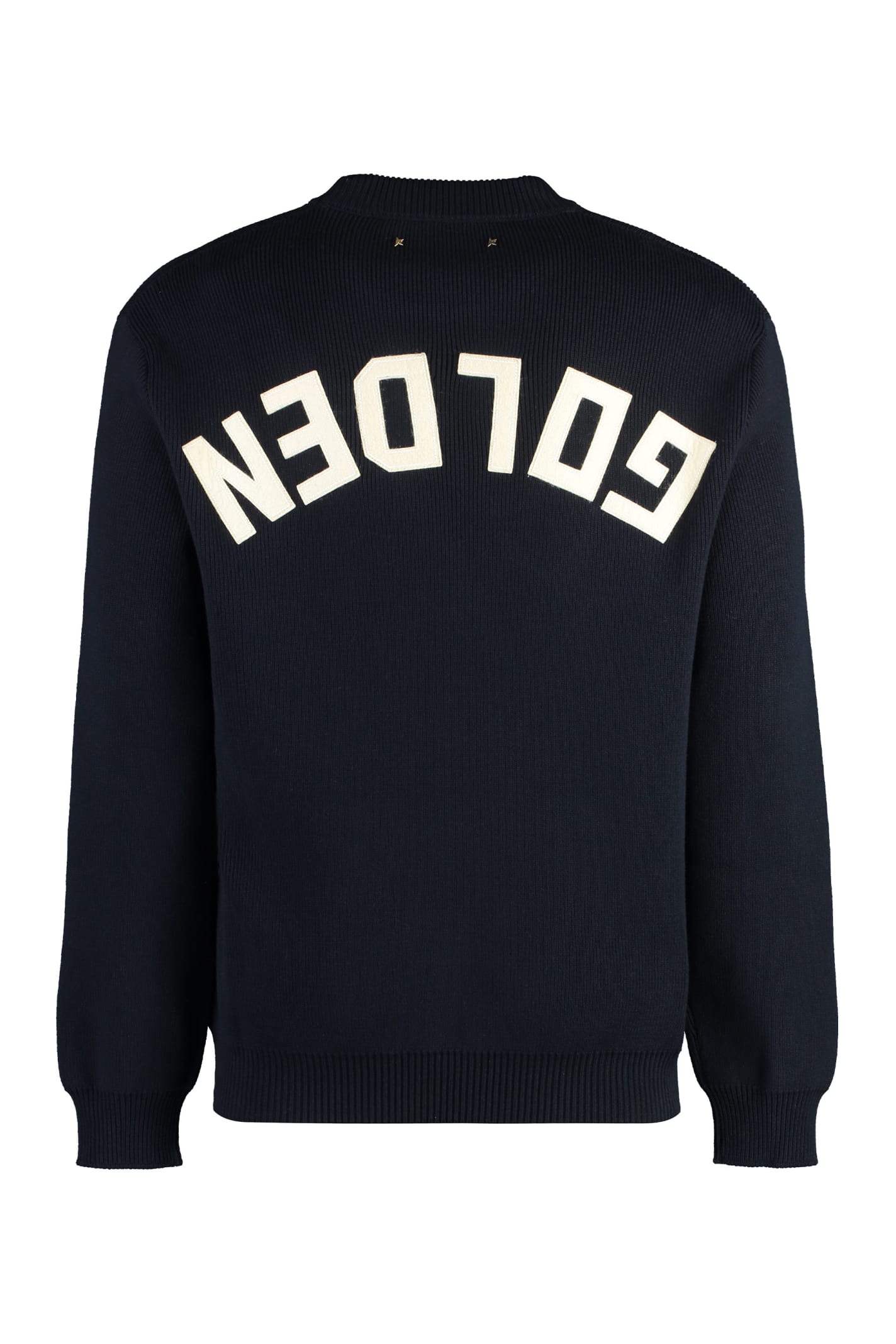 Shop Golden Goose Davis Cotton Crew-neck Sweater In Blue