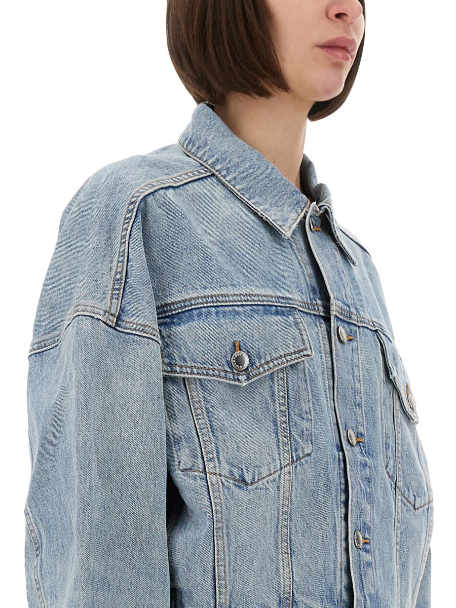 Alexander Wang Boxy Fit Denim Trucker Jacket In Blue