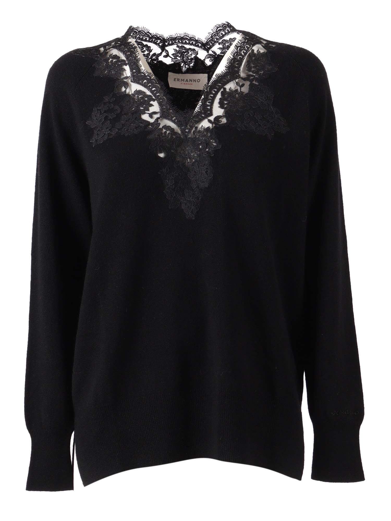 Ermanno Ermanno Scervino V Neck Sweater In Black
