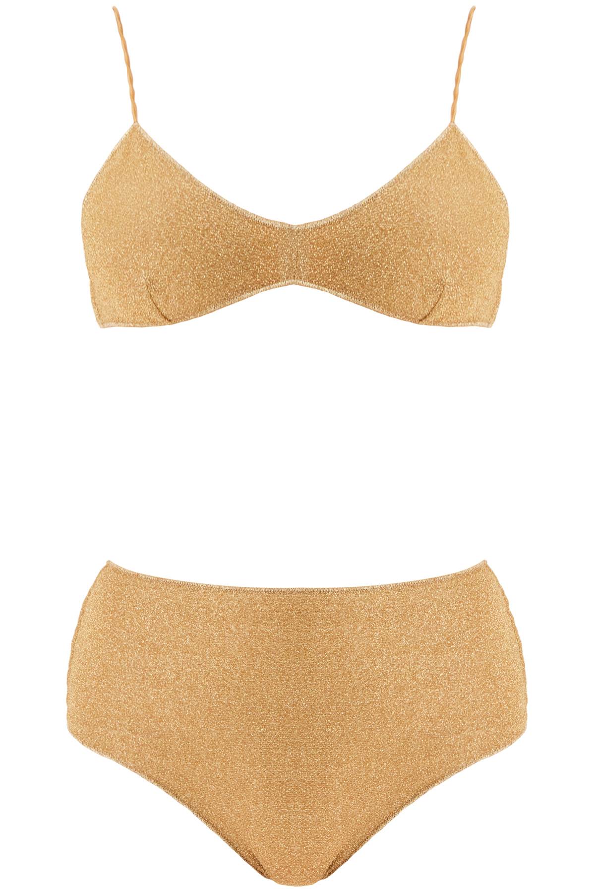 Shop Oseree High-waisted Lumiã¨re Bikini Set In Gold (gold)