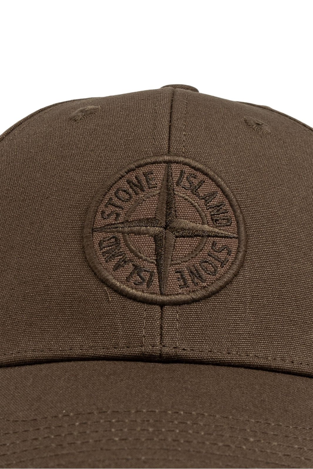 Shop Stone Island Logo Embroidered Baseball Cap In Green