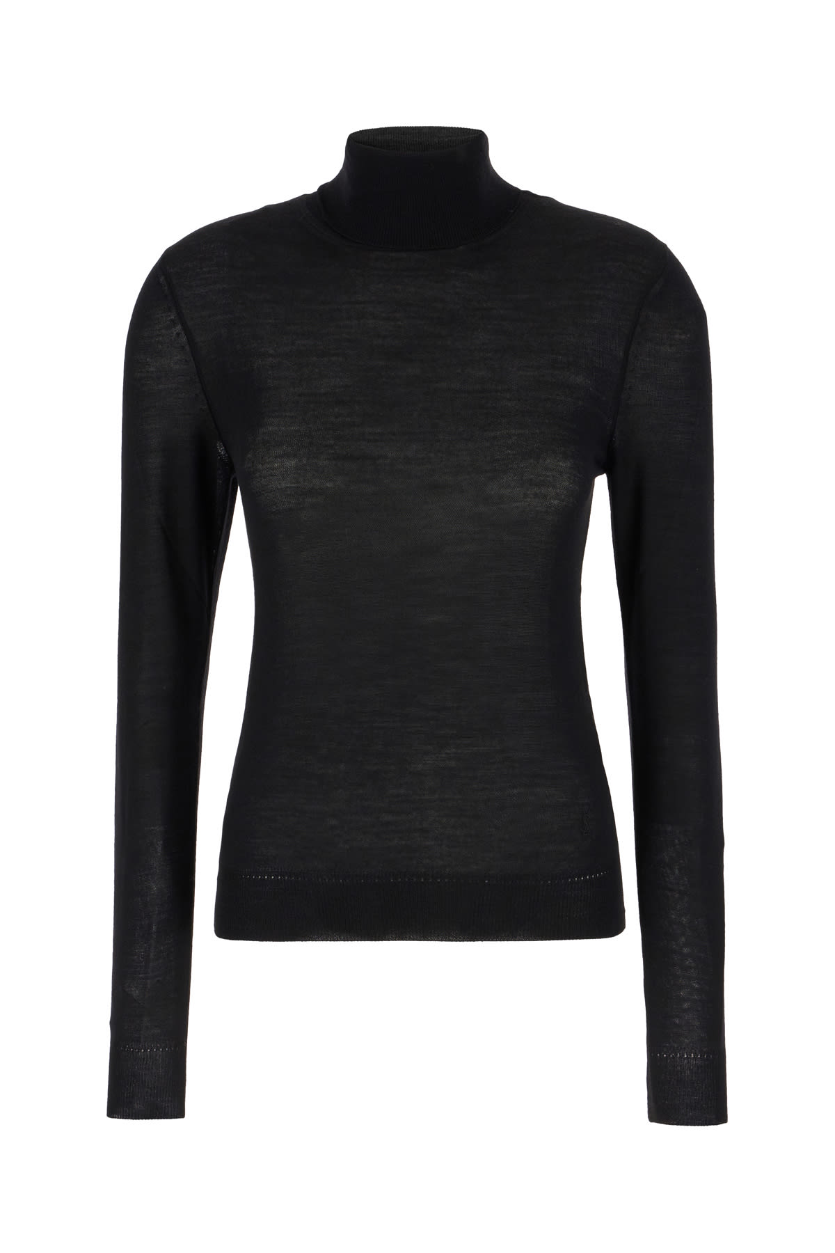 Shop Saint Laurent Black Wool Top In Nero