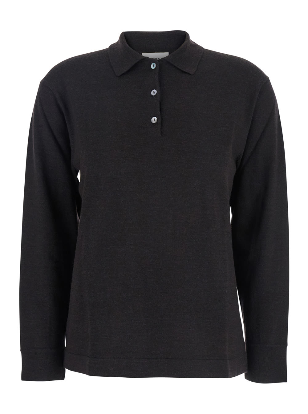 P.a.r.o.s.h Polo Neck With Buttons Knit In Gray