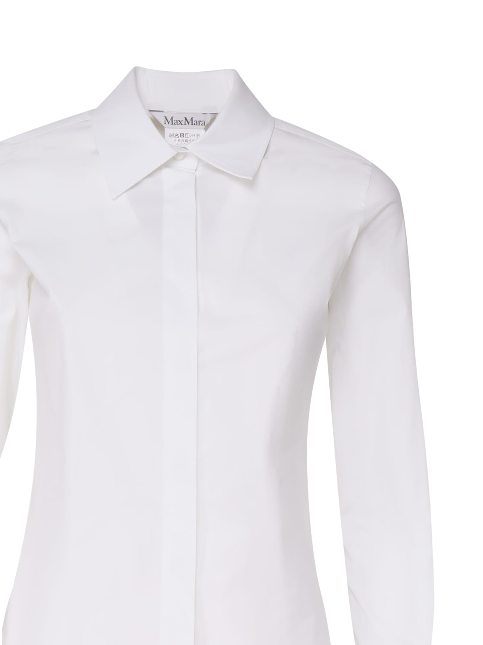 Shop Max Mara Knut Cotton Shirt In White