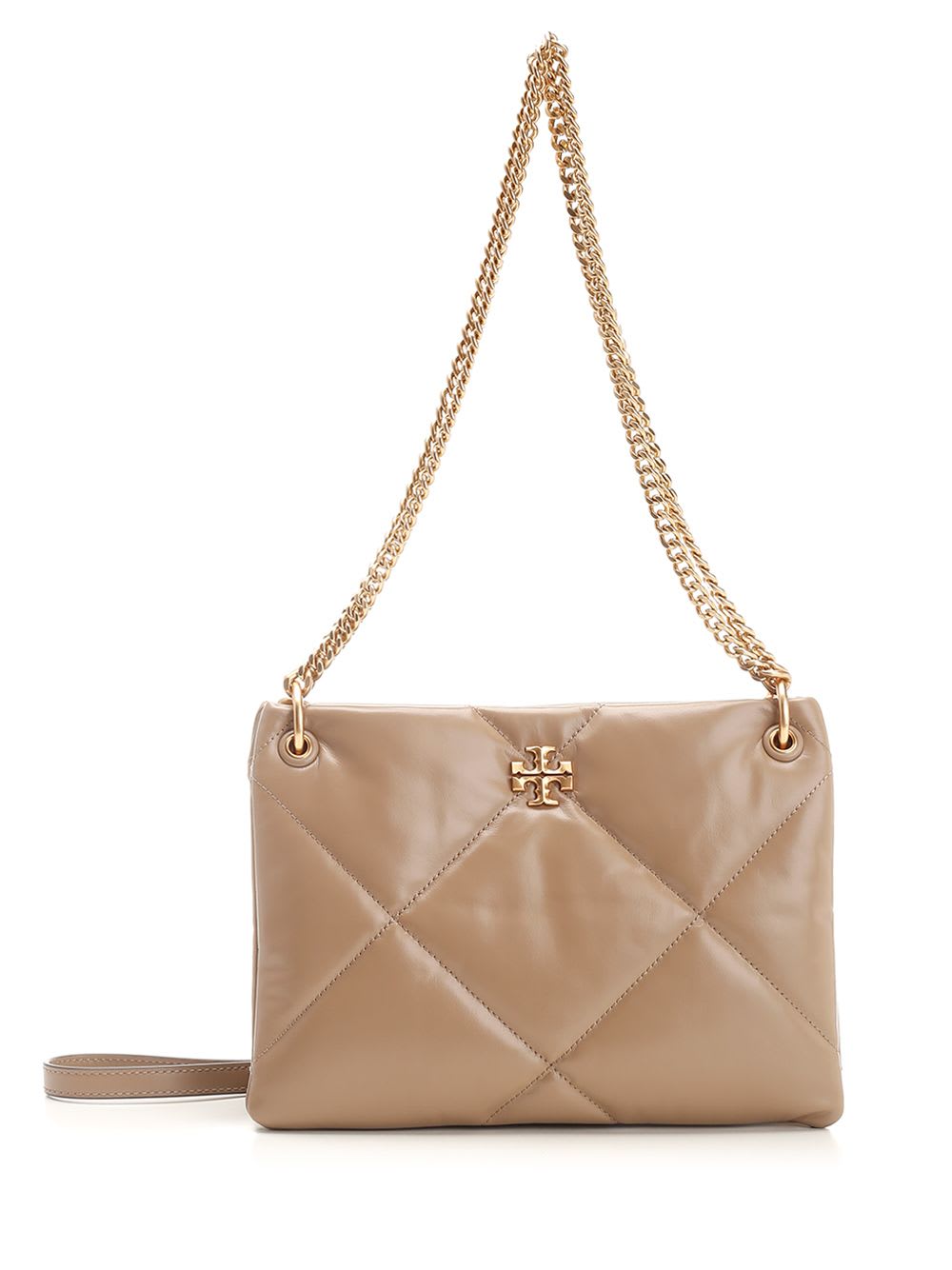 Shop Tory Burch Kira Diamond Quilt Small Shoulder Bag In Beige