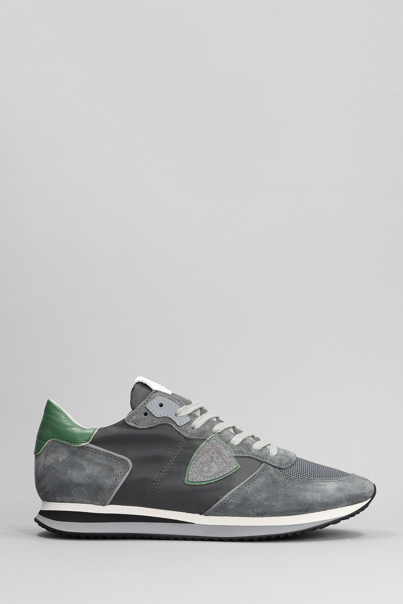 PHILIPPE MODEL TRPX SNEAKERS IN GREY SUEDE AND FABRIC