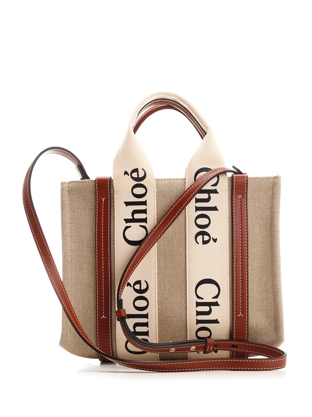 Shop Chloé Small Woody Tote Bag In Brown