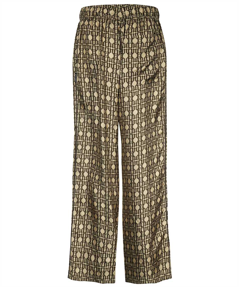 Shop Palm Angels Silk Pajama Pants In Beige