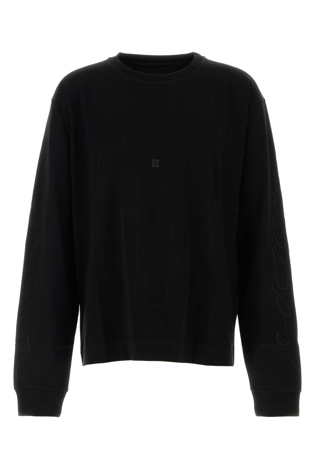 Givenchy Wool Crew-neck Sweater With Zippered Cuffs In Black