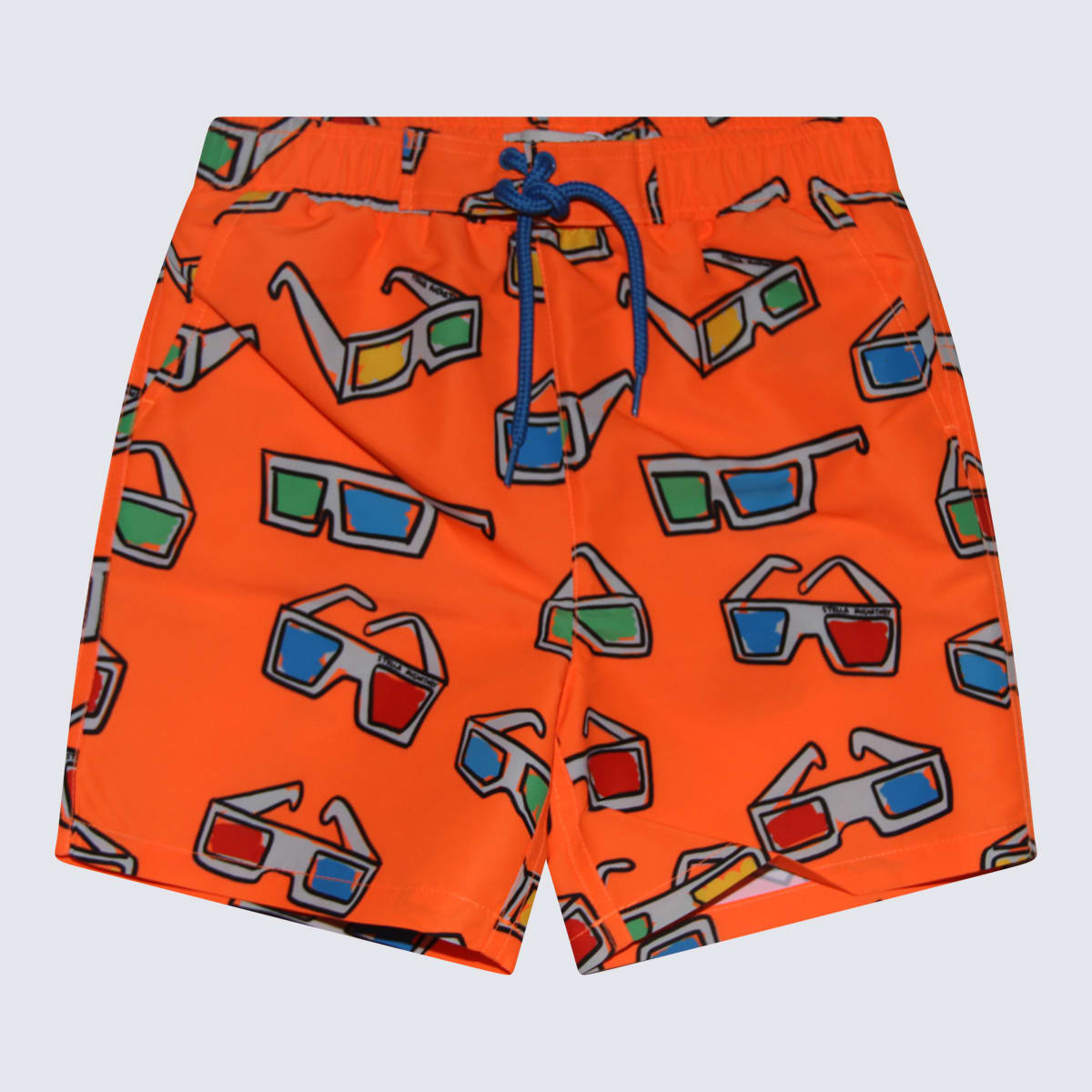 Stella Mccartney Kids' Orange Multicolour Swim Shorts In Arancio/multi