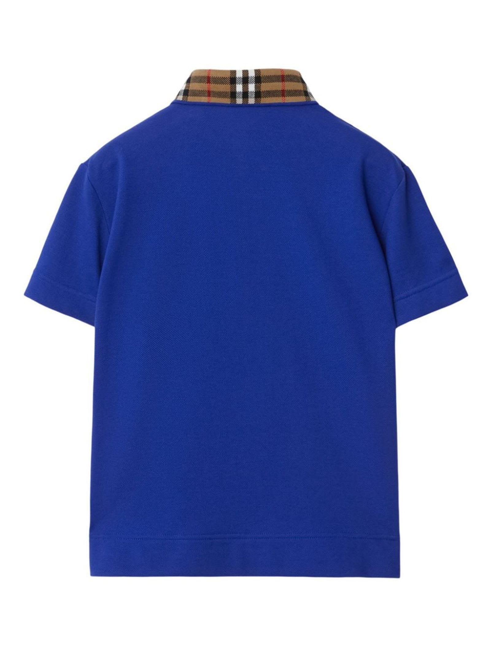 Shop Burberry Kids T-shirts And Polos Blue