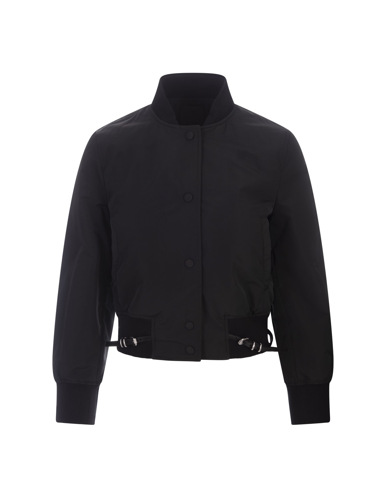 Shop Givenchy Voyou Bomber Jacket In Black Taffeta Cotton