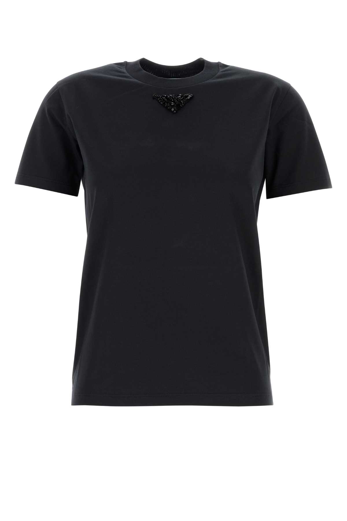 Shop Prada Graphite Cotton T-shirt In Fumo