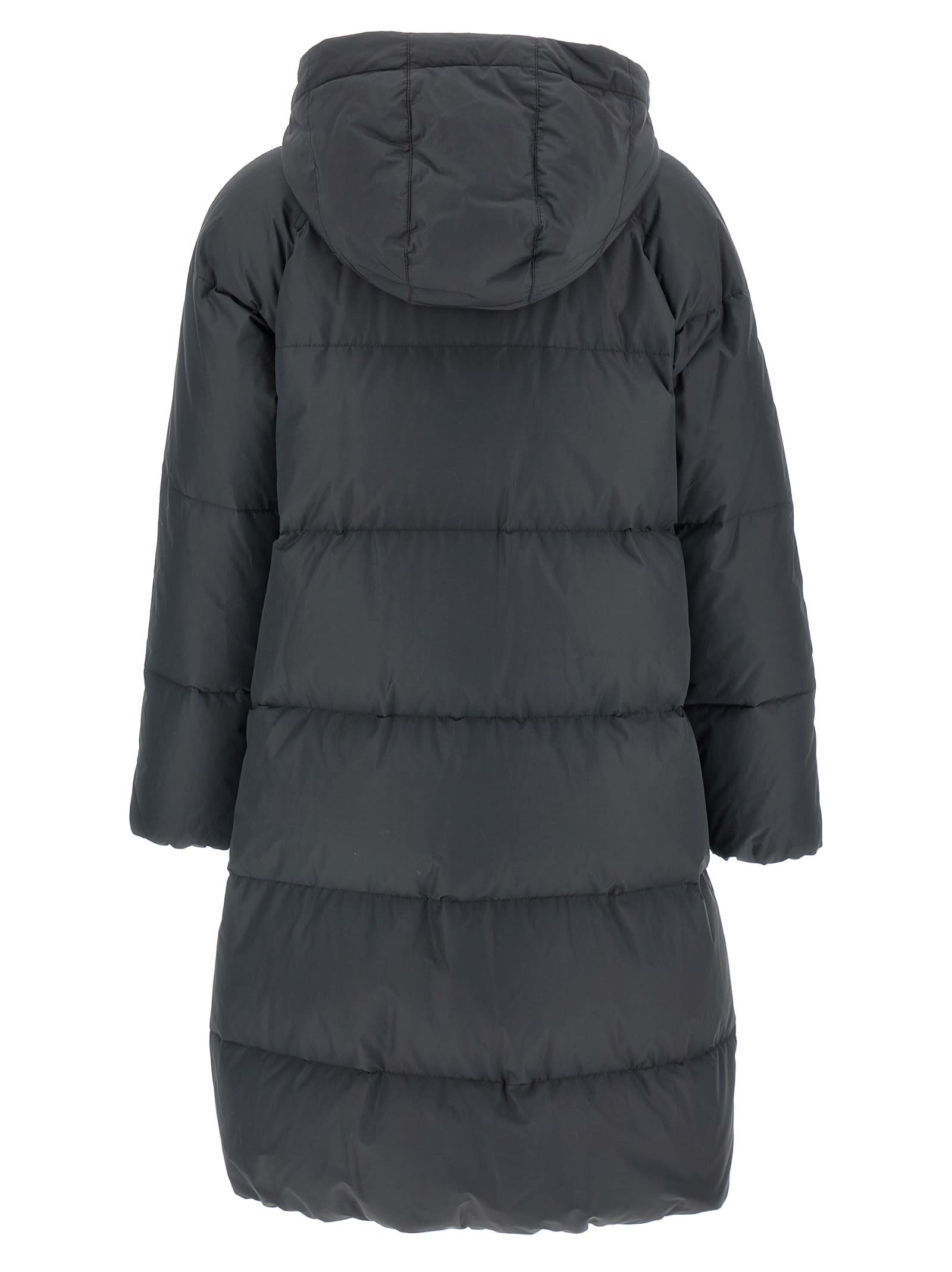 Brunello Cucinelli Quilted-design Hooded Down Coat In Black