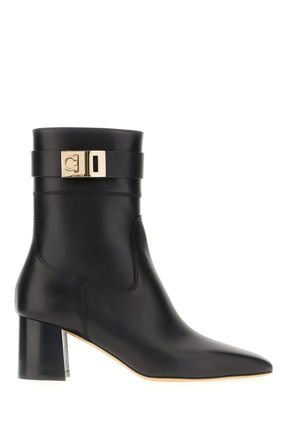 Shop Ferragamo Black Leather Boots In Nero