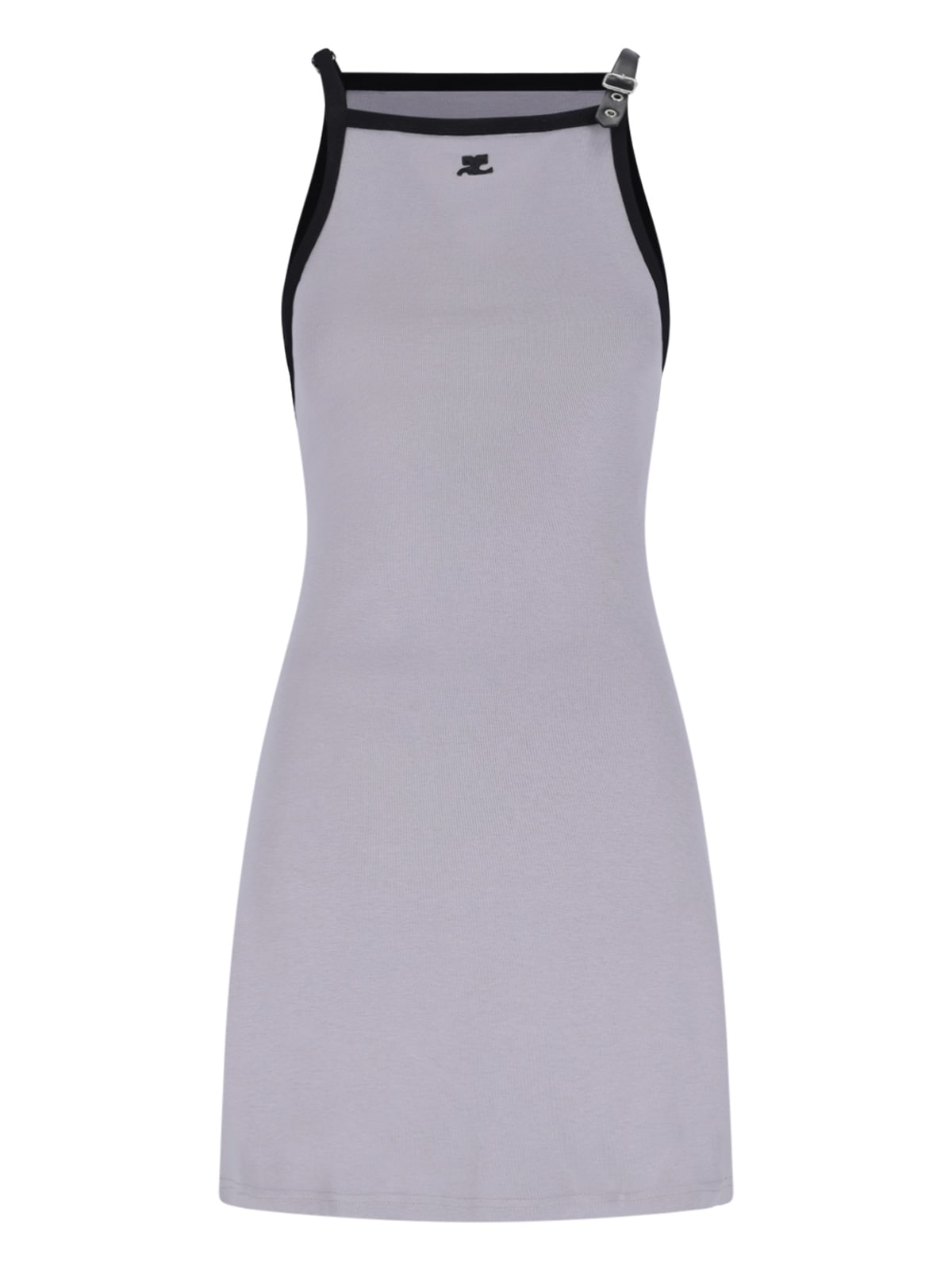 Courrèges Contrast Mini Dress In Gray