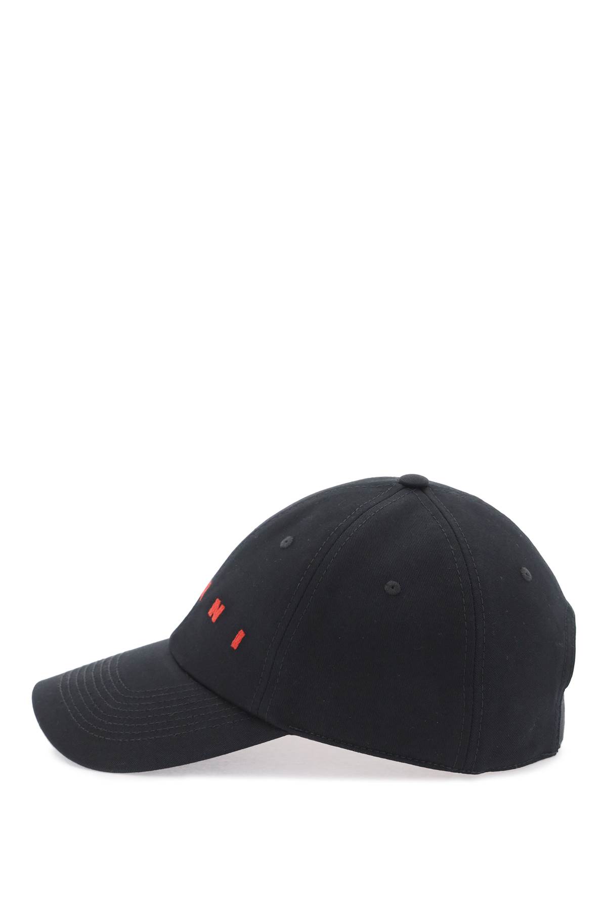 Shop Marni Embroidered Logo Baseball Cap With In Black (black)