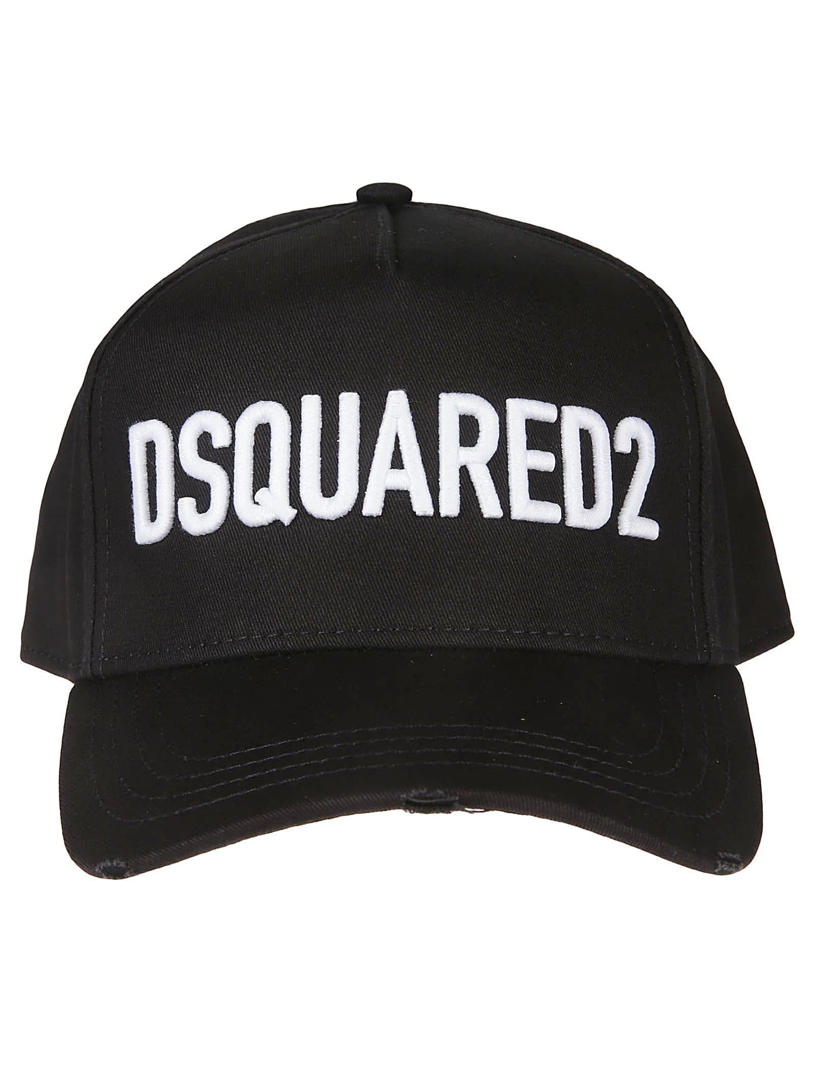 Dsquared2 Black Baseball Cap With Front Logo In Black