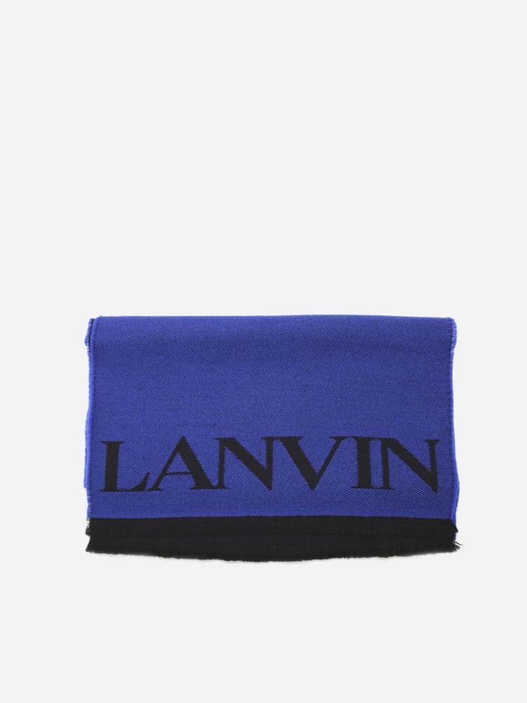Lanvin Wool Scarf With Contrasting Inlay Logo