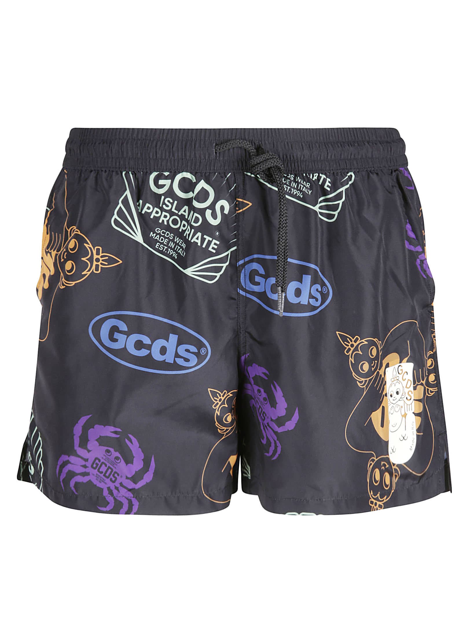 GCDS Multi Logo Print Shorts