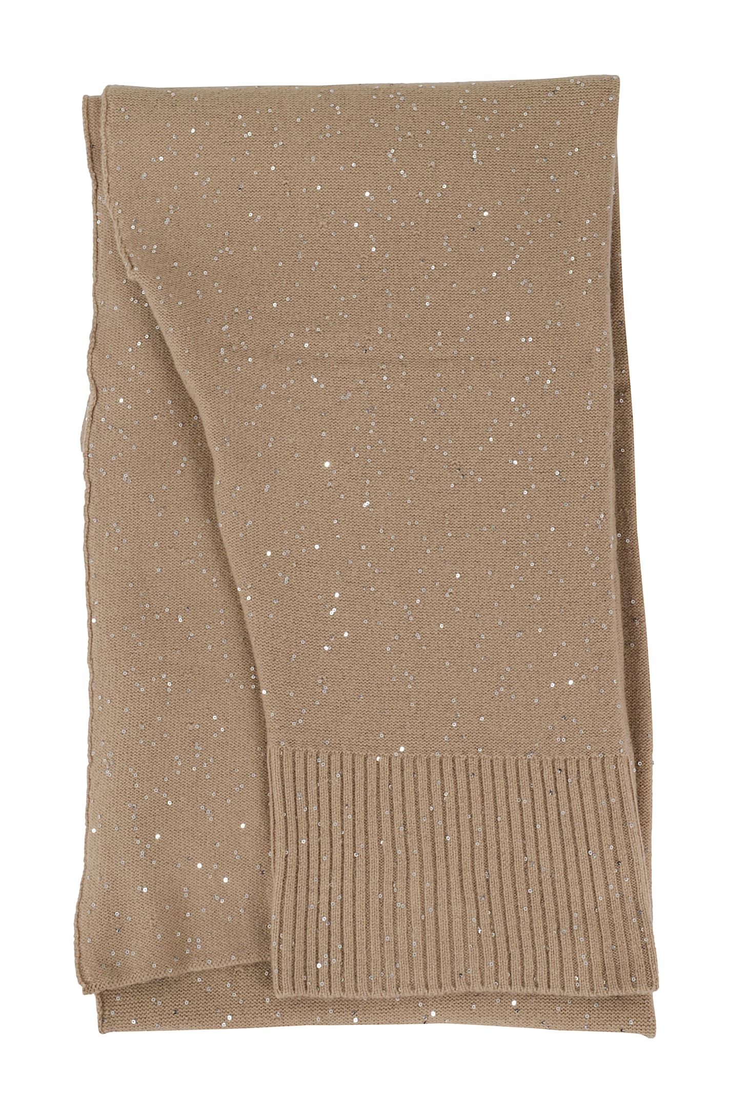Antonelli Sequin-embellished Scarf In Brown
