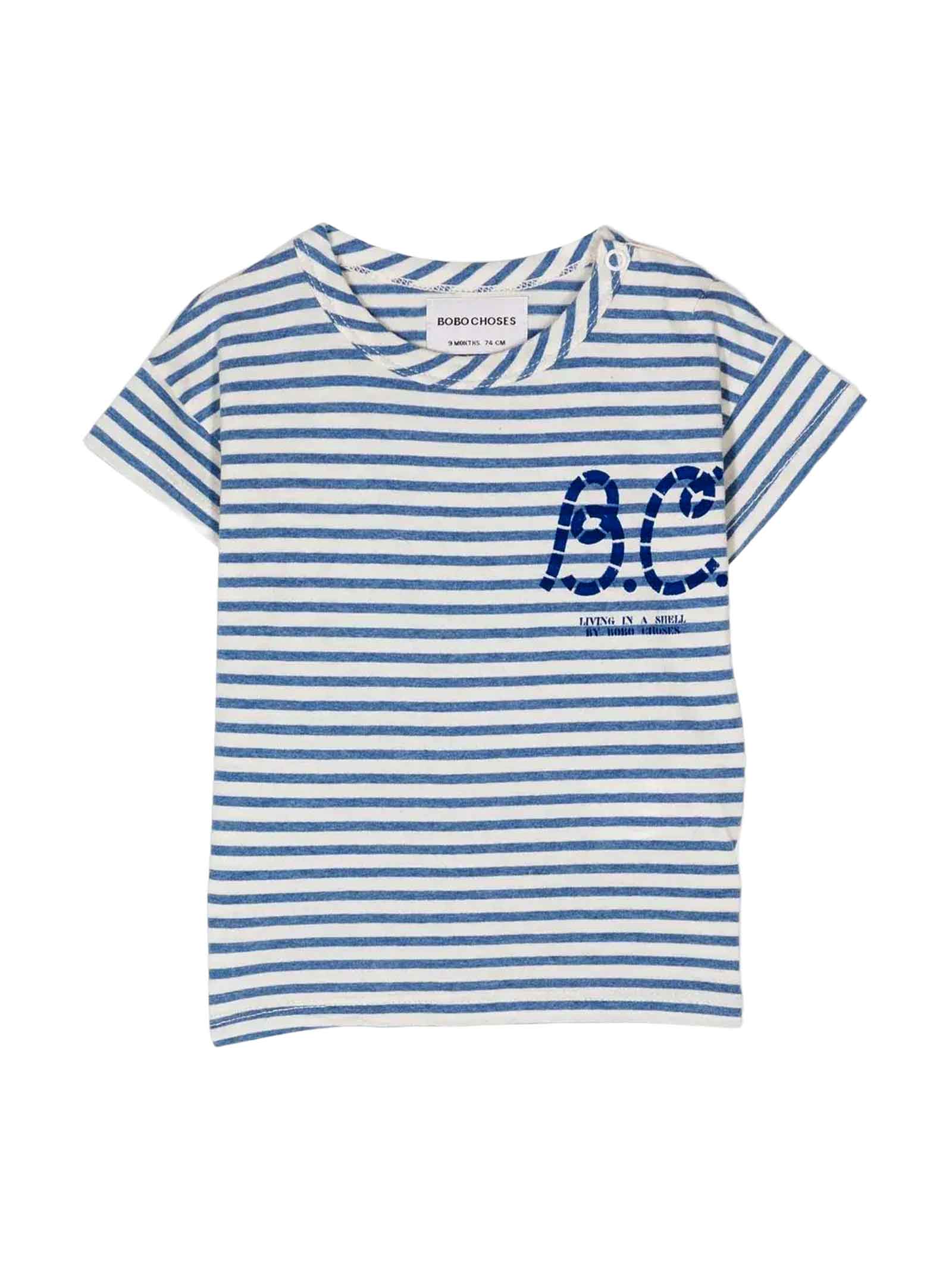 BOBO CHOSES WHITE/BLUE T-SHIRT BABY UNISEX