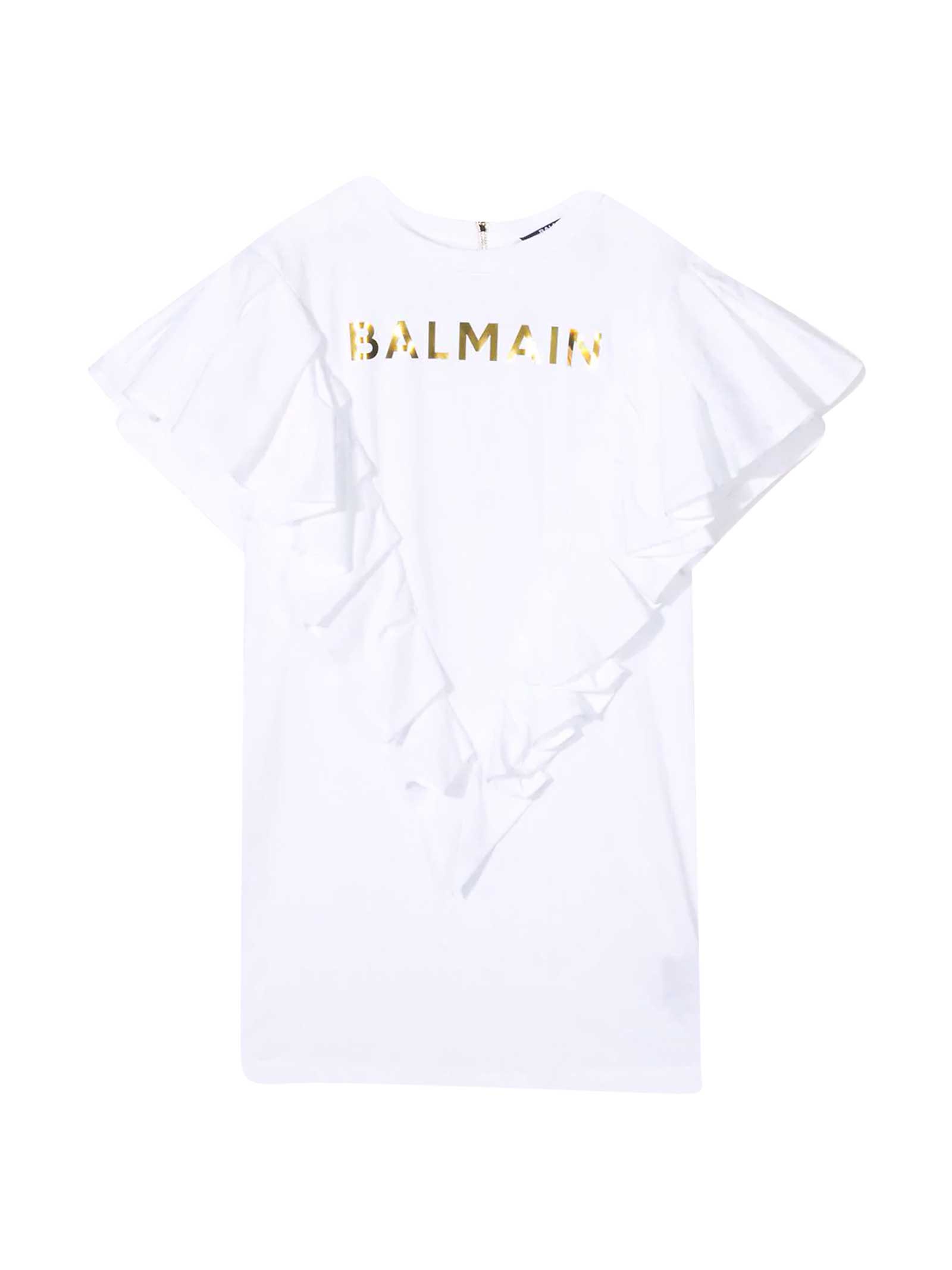 Photo of  Balmain White T-shirt Dress- shop Balmain Dresses online sales