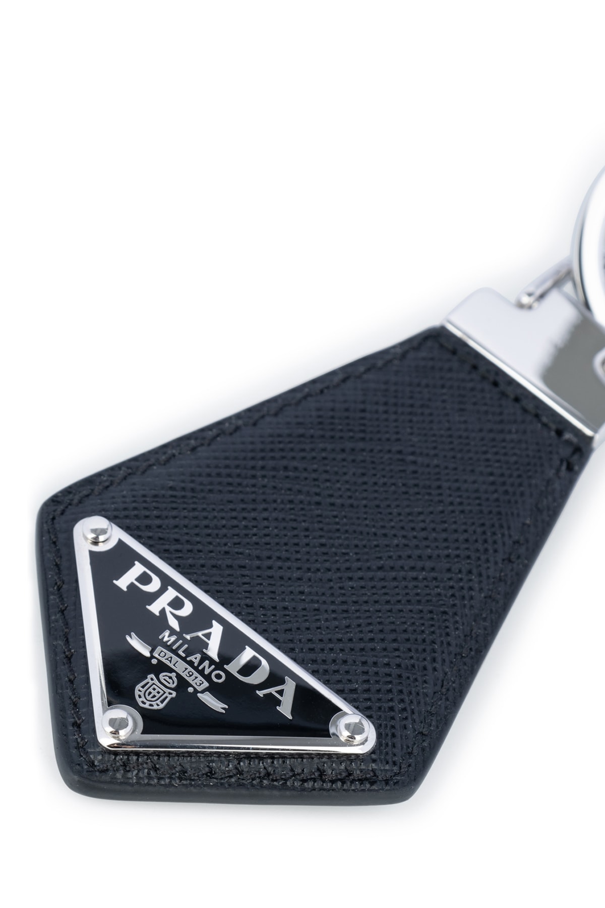 Prada Leather Key Ring Hardware Textured