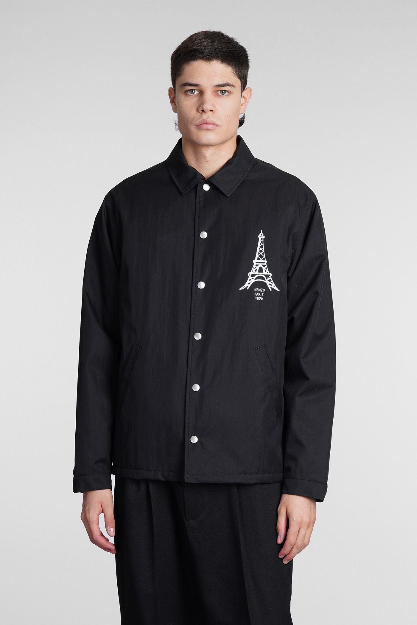 Kenzo Casual Jacket In Black Cotton
