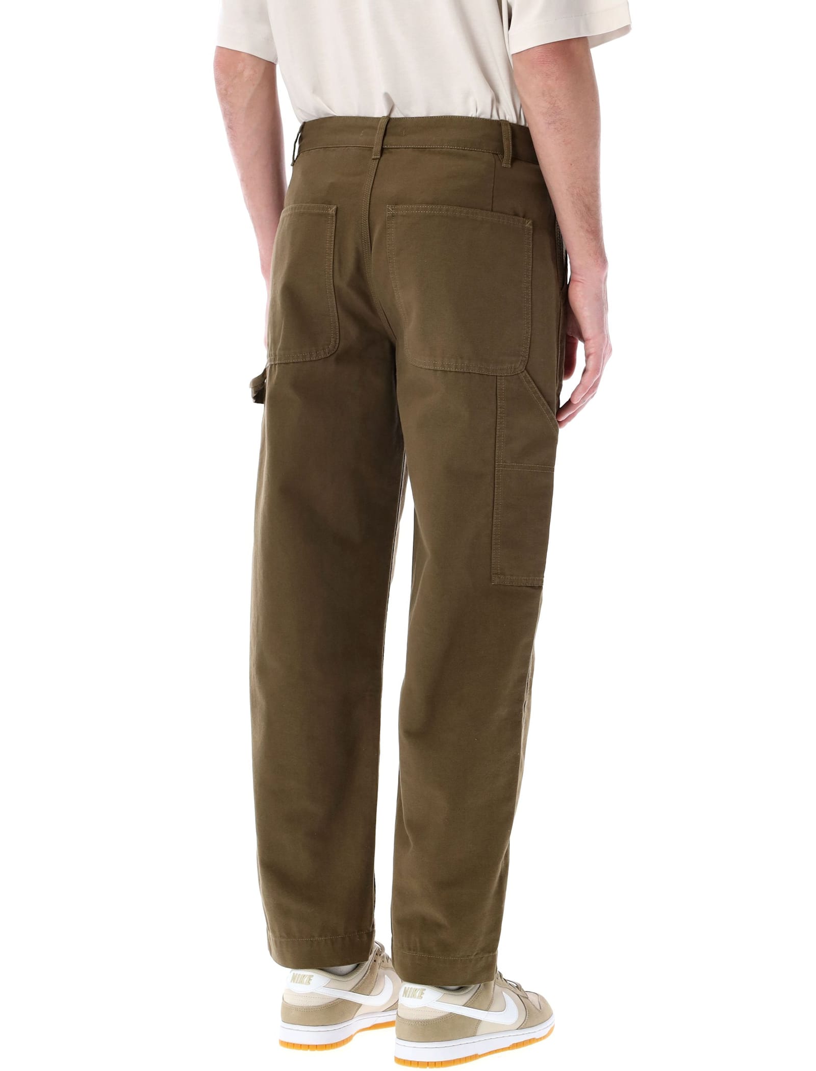 Ymc You Must Create Panta Brown Relaxed-fit Carpenter Pants In Olive
