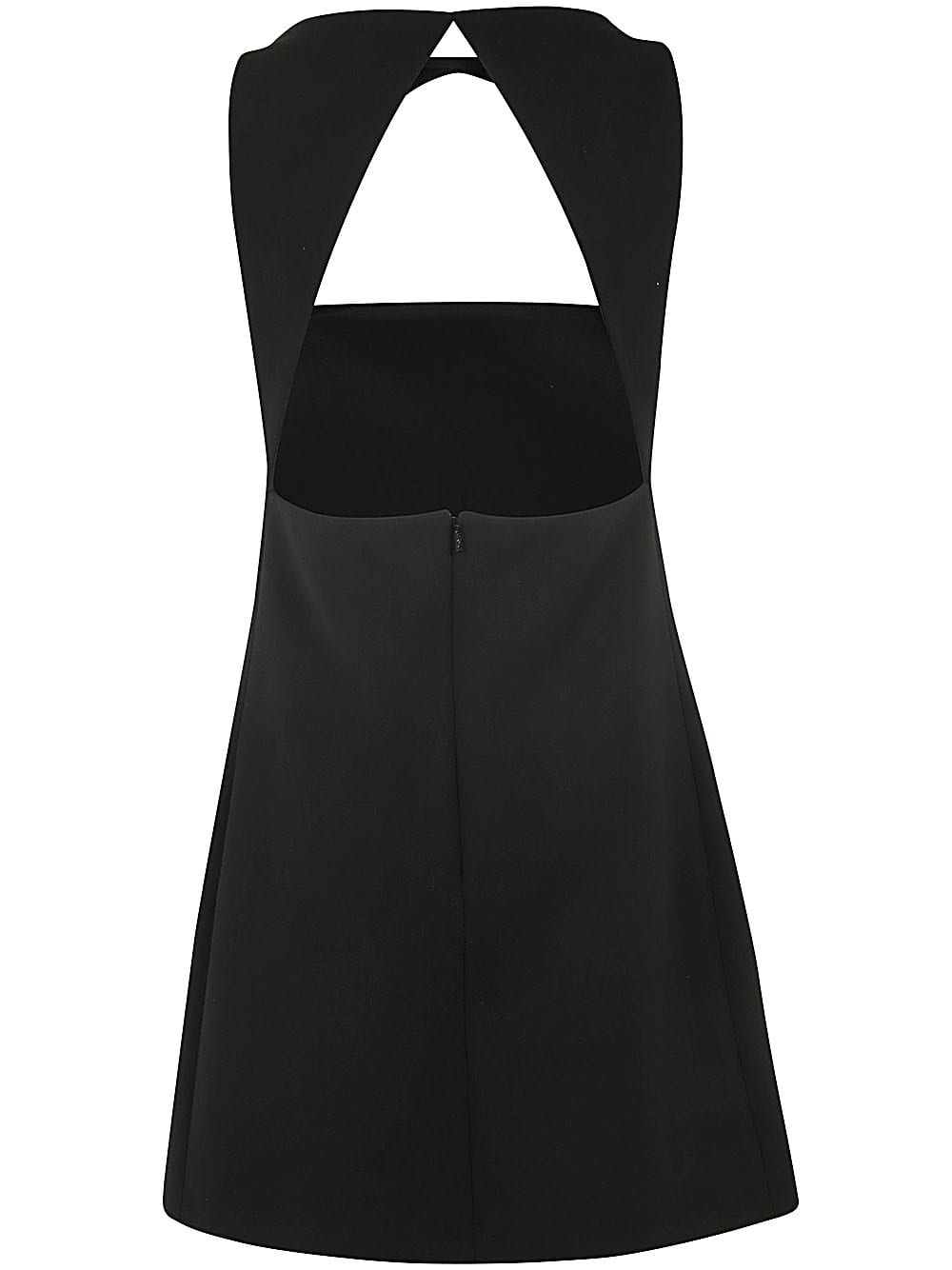 Shop Versace Cocktail Dress In Double Wool In Black