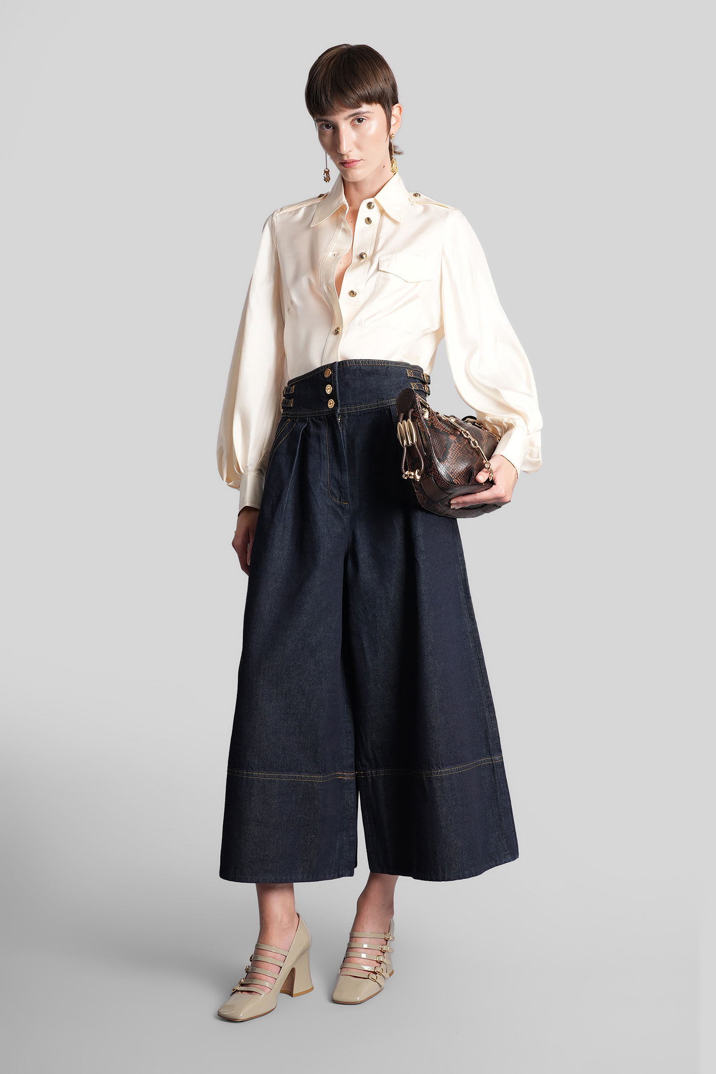 Zimmermann Shirt In Beige Silk In Neutral