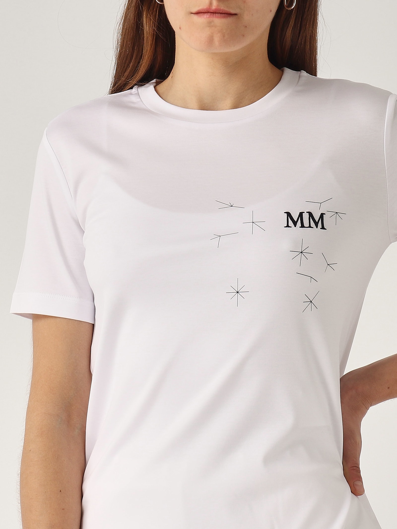 Max Mara Opunzia T-shirt In Interlock Jersey In Bianco