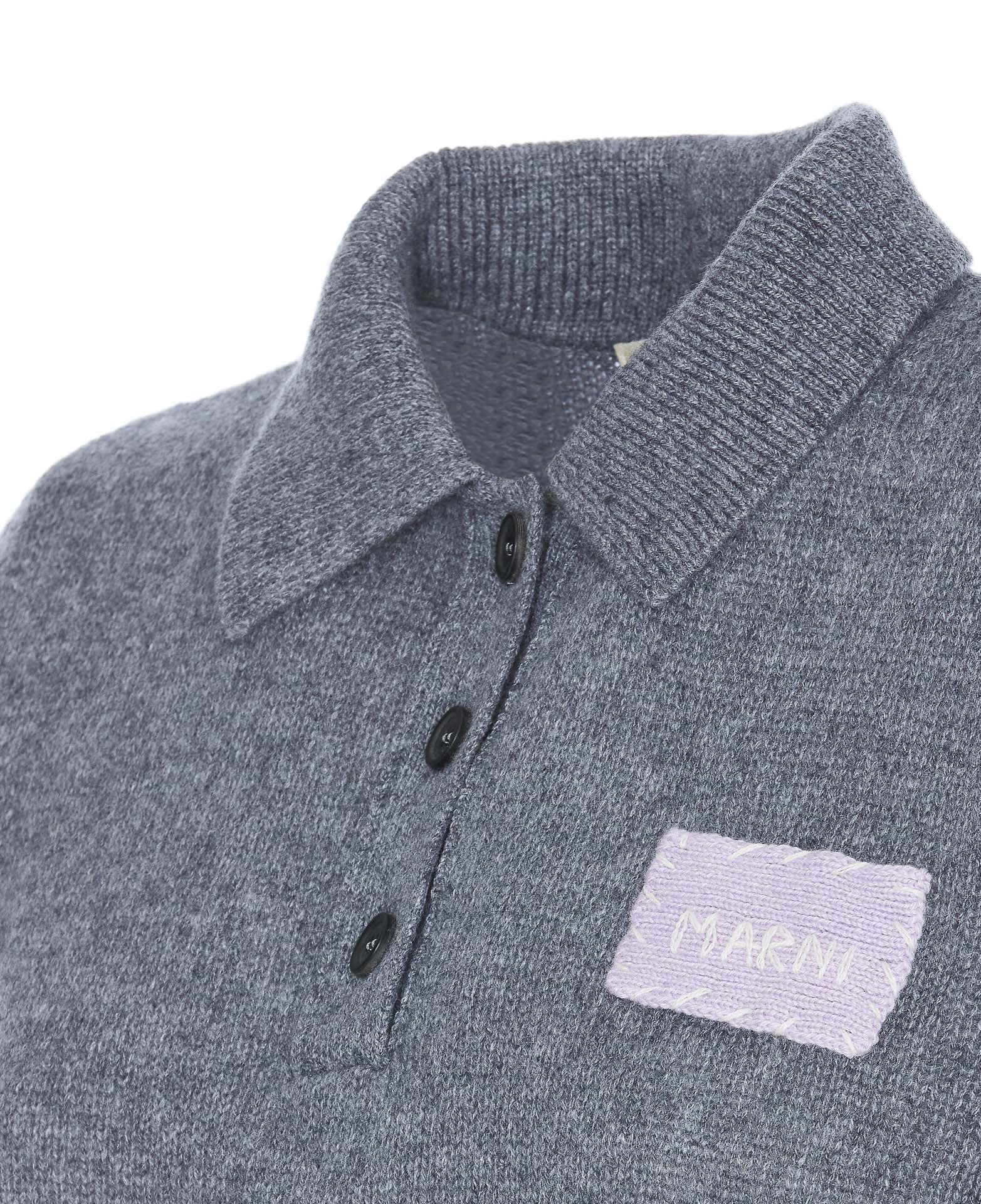 Shop Marni Polo With  Applications In Grey