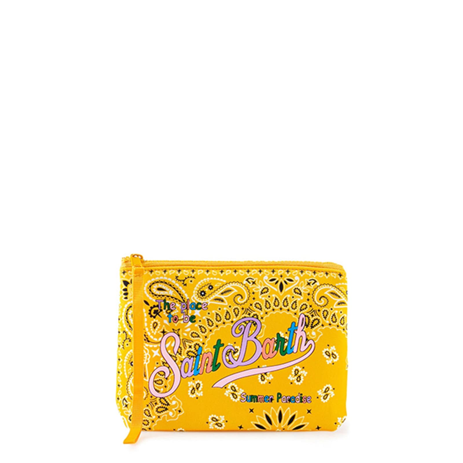 Mc2 Saint Barth Scuba Pochette With Bandanna Print In Yellow