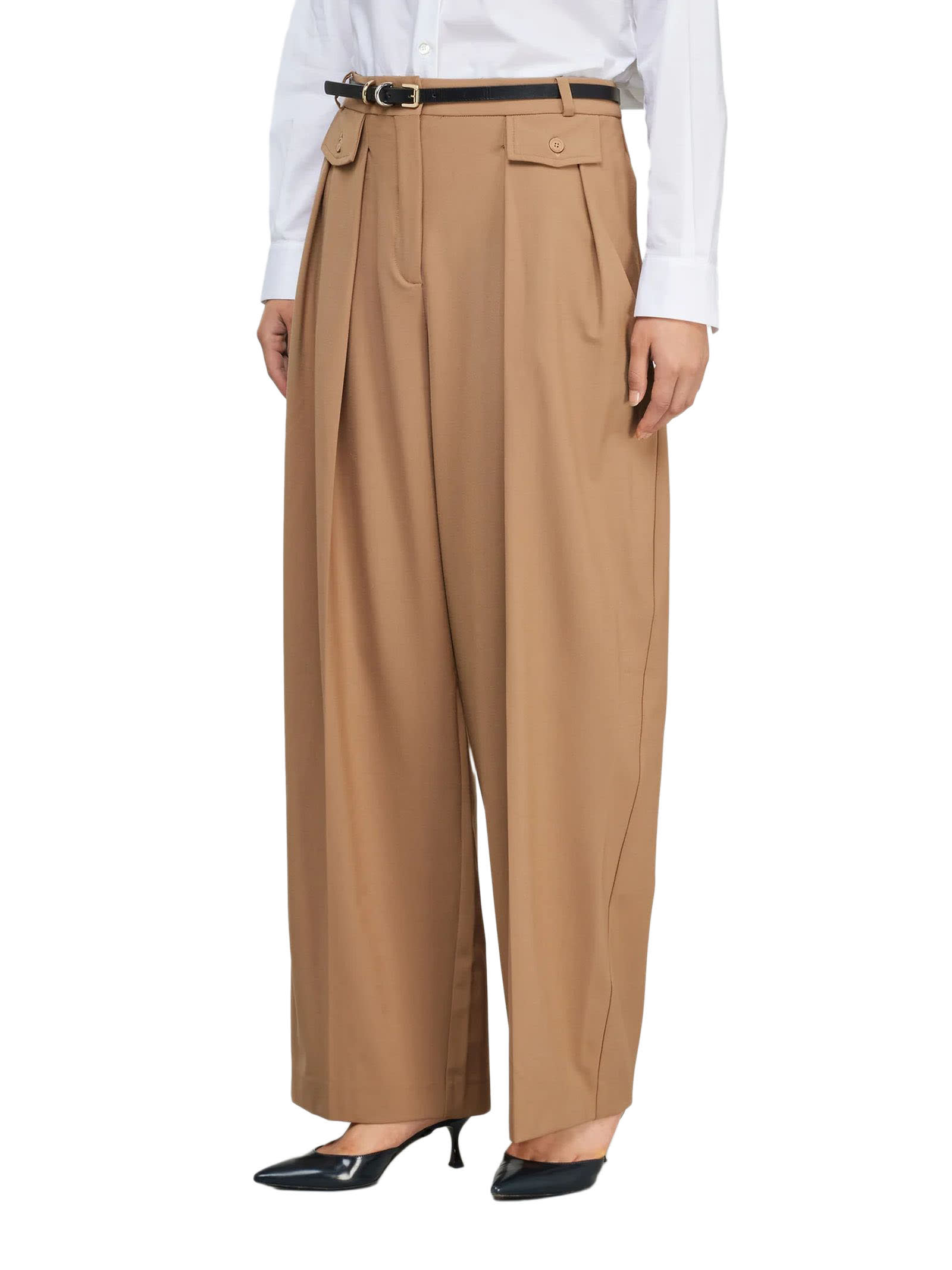 SEMICOUTURE COOL WOOL TROUSERS 