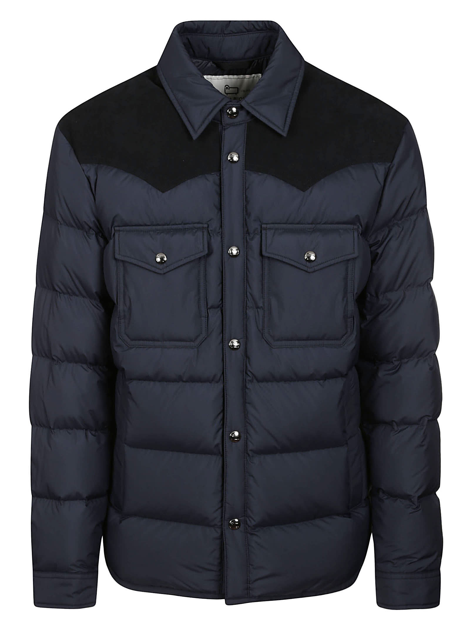 Woolrich Western Down Overshirt In Melton Blue