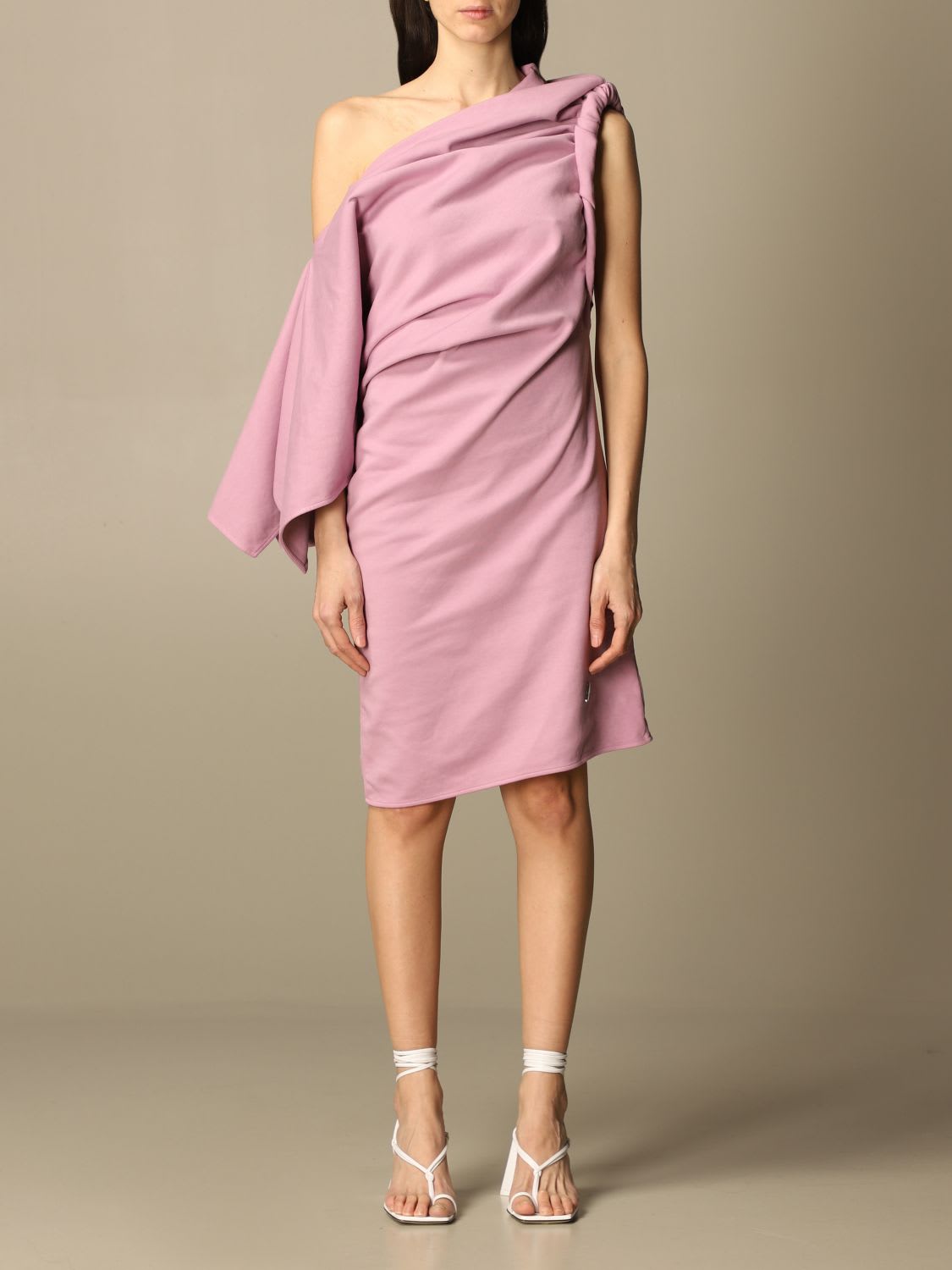 The Attico Dress The Attico One-shoulder Dress In Draped Fabric