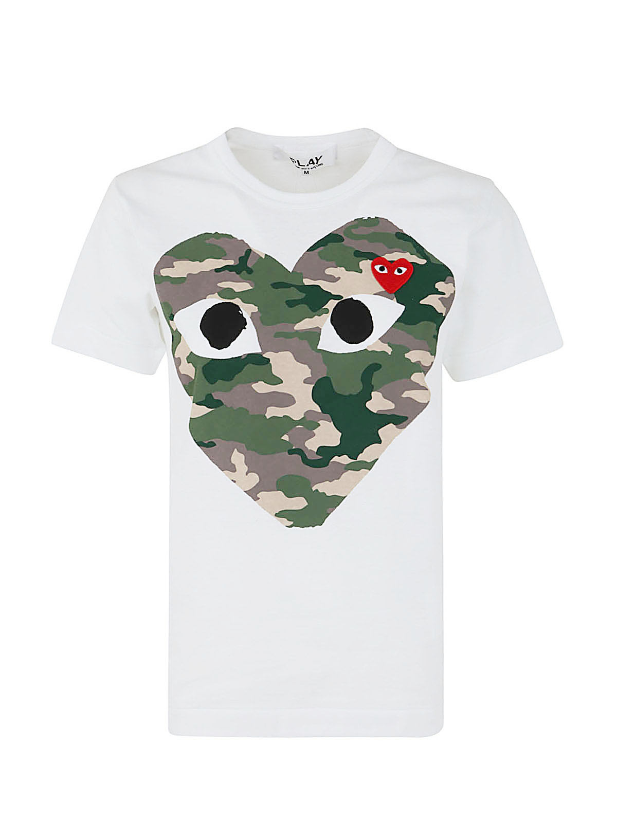 Comme Des Garçons Play Comme Des Garcons Play White And Red Camo Heart T-shirt In White