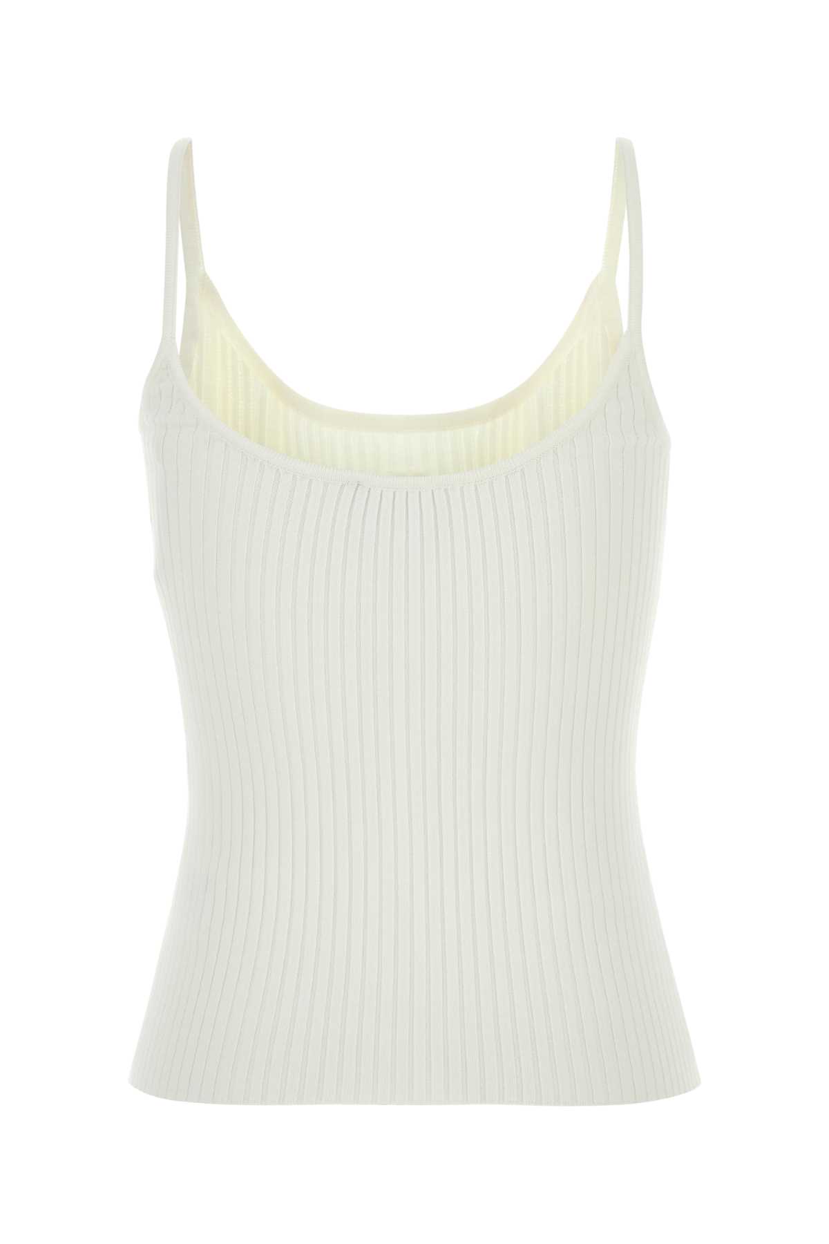 Shop Courrèges White Viscose Blend Top In Heritagewhite