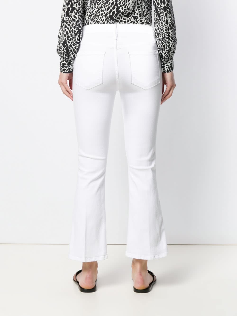 Shop Frame Jeans Le Crop Mini Boot In Blanc