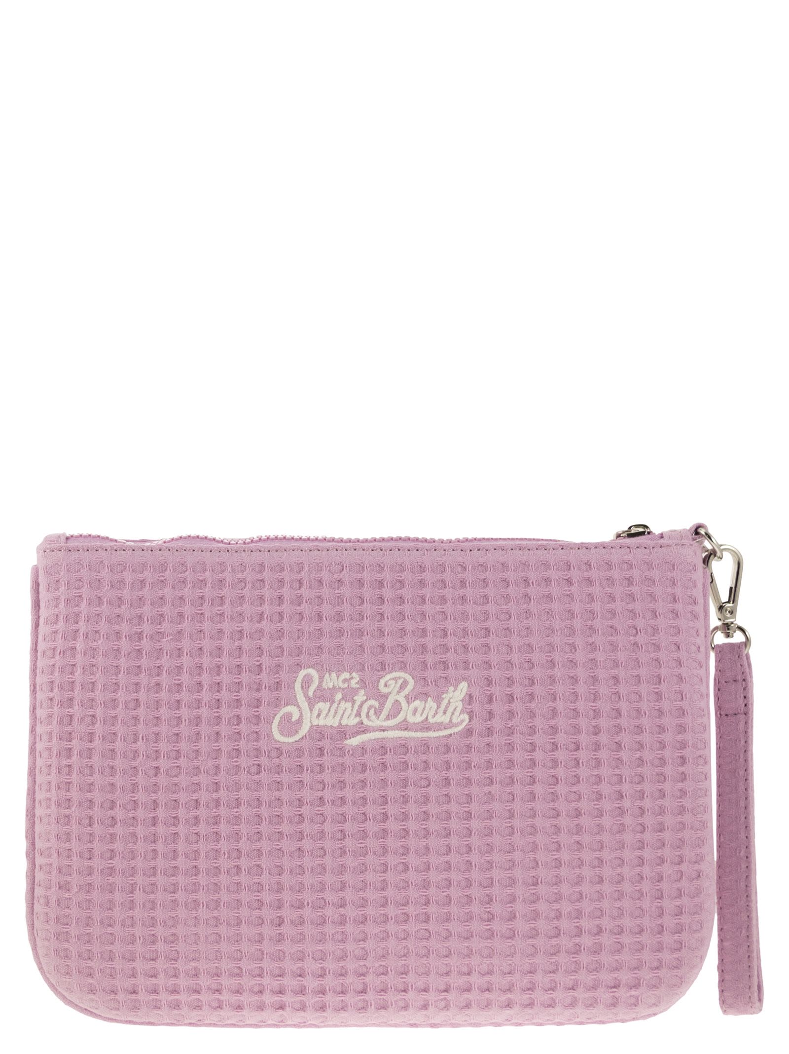 Shop Mc2 Saint Barth Parisienne - Clutch Bag With Wrist Loop In Pink