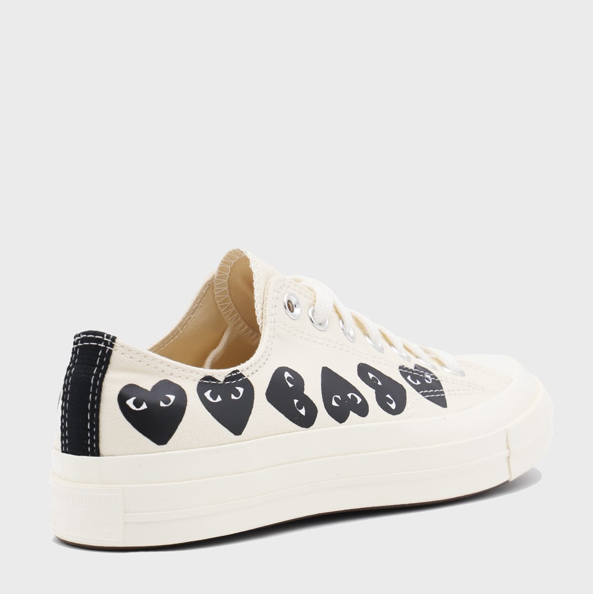 Shop Comme Des Garçons Play White Cotton Sneakers