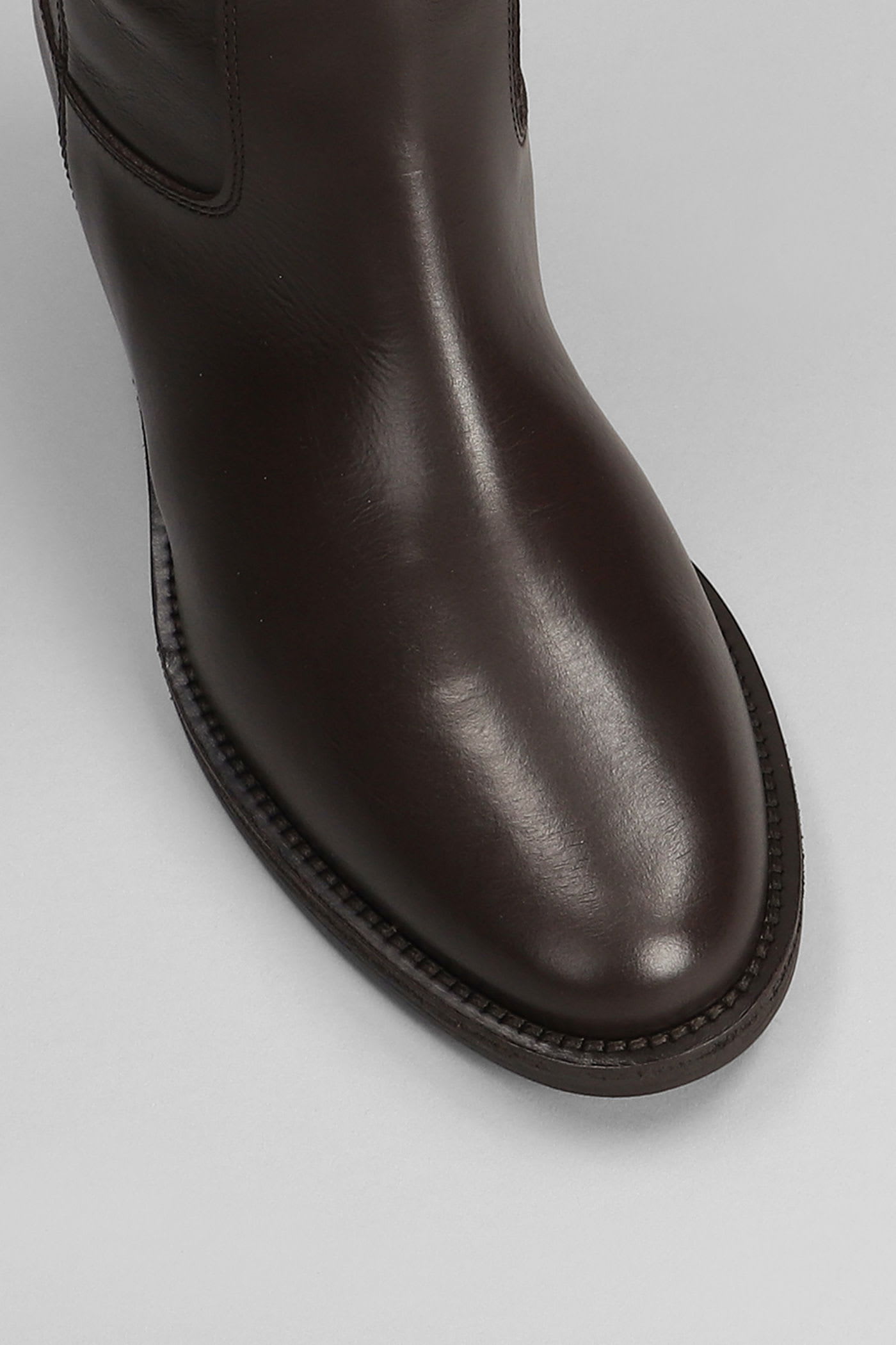 Via Roma 15 In Dark Brown Leather In Brown