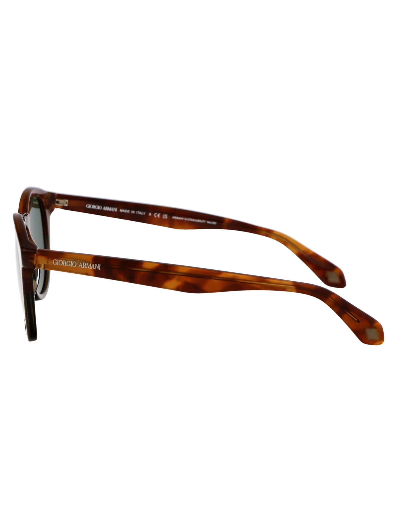 Shop Giorgio Armani 0ar8192 Sunglasses In 598814 Havana Red/opal Olive Green