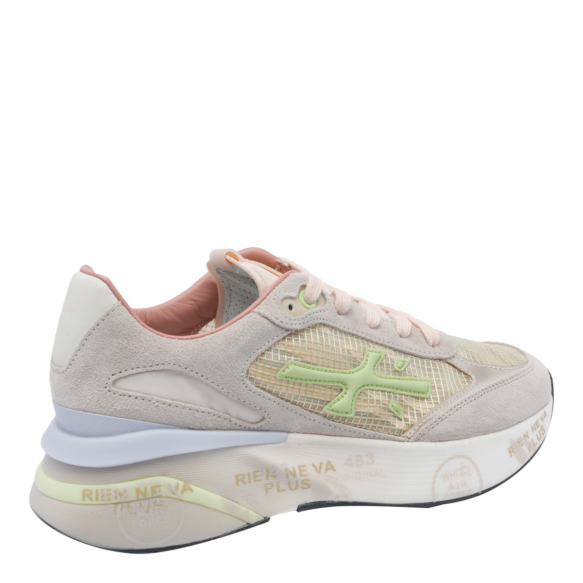 Premiata Pastel Multicolor Sneakers With Suede Accents